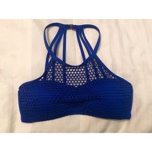 Blue LaBlanca High Neck Mesh Swimsuit Bikini Top 4